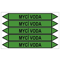 Značení potrubí, mycí voda